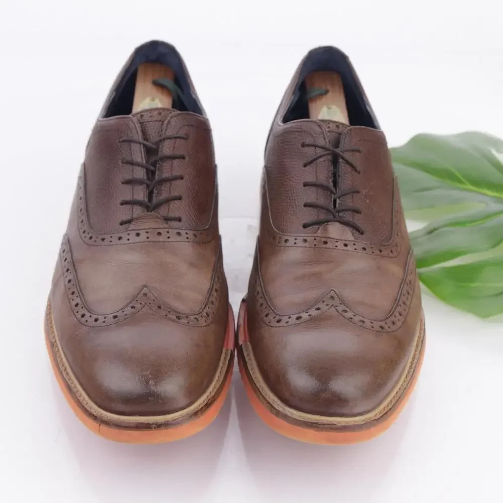Cole Haan Mens Great Jones Oxfords Size 11 M  Brown Wingtip Brogue Dress Shoes‎